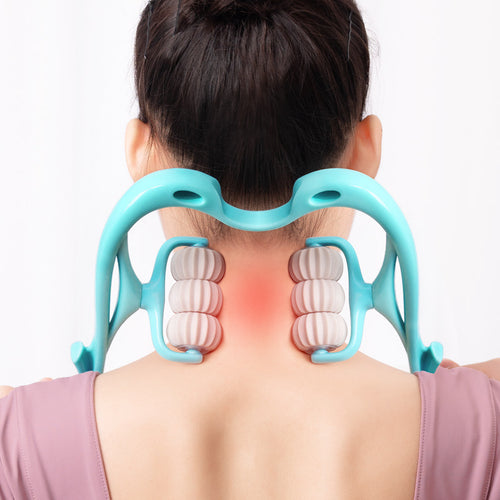 6-roller cervical neck massager for manual pain relief portable
