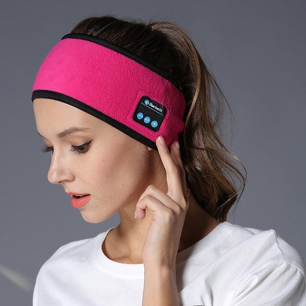 Wireless Bluetooth knit headband built-in speakers and mic for workouts