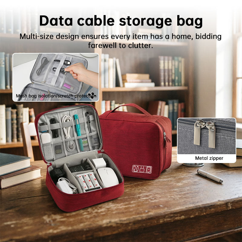 Waterproof Travel Cable Organizer Bag — USB & Charger Storage Pouch