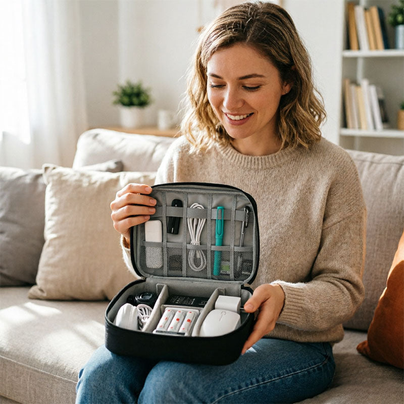 Waterproof Travel Cable Organizer Bag — USB & Charger Storage Pouch