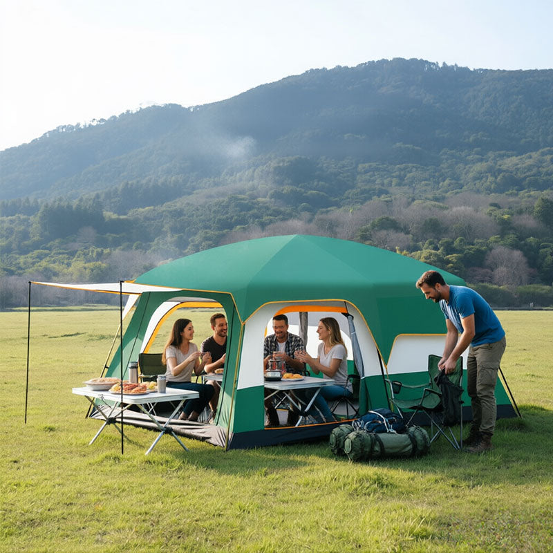 Family Tunnel Camping Tent — Waterproof & Windproof (2–12 People)