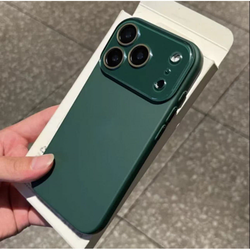 iPhone-Hülle mit Litschi-Muster – Kristall-Linsenschutz, PC-Hardcase mit Skin-Feel