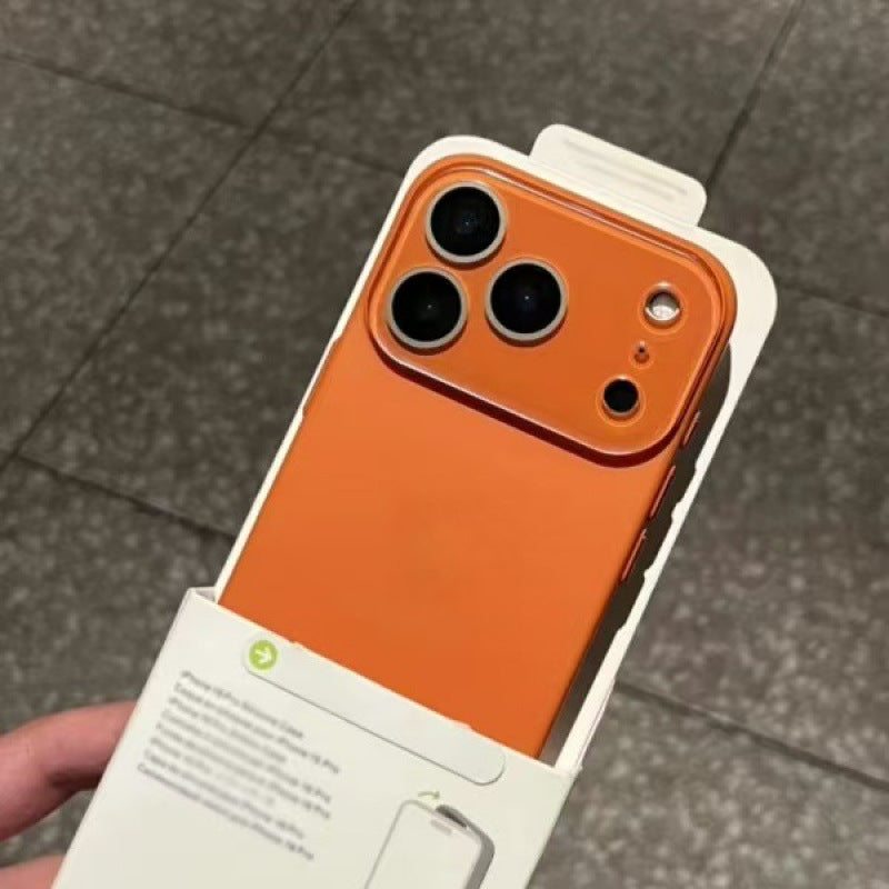 iPhone-Hülle mit Litschi-Muster – Kristall-Linsenschutz, PC-Hardcase mit Skin-Feel