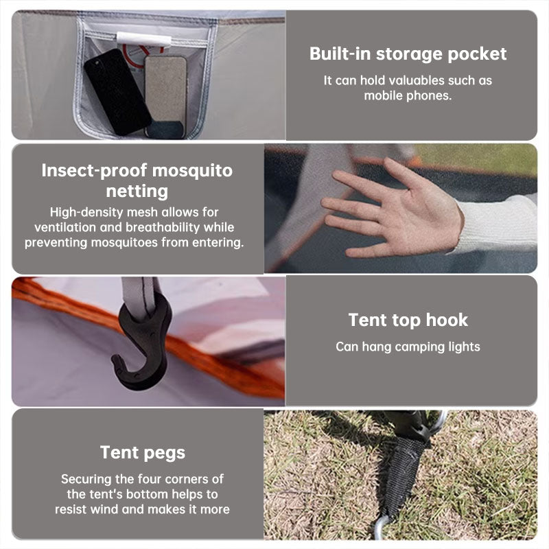 Family Tunnel Camping Tent — Waterproof & Windproof (2–12 People)