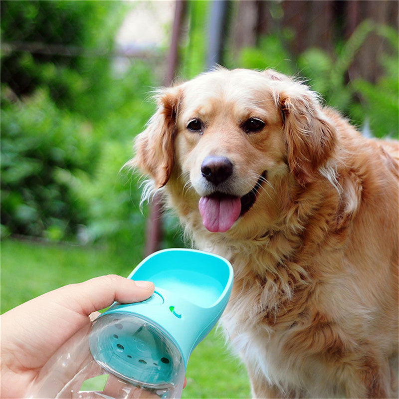 One-touch BPA-free outdoor pet water bottle 350ml and 550ml sizes