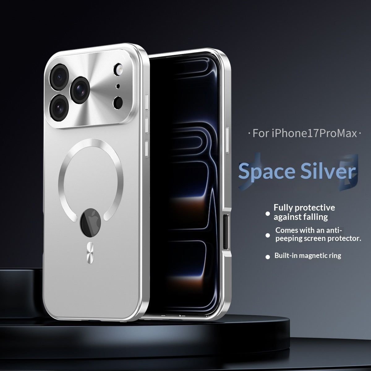 iPhone Blickschutzhülle — Anti-Spionage, magnetisch, mit Logoausschnitt
