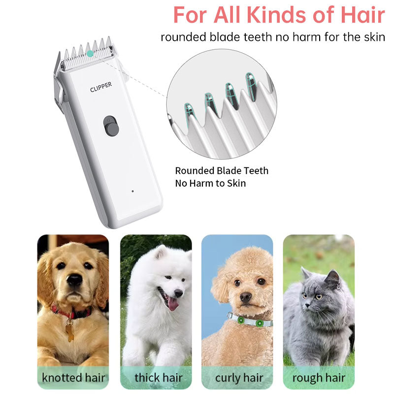 Professional Cordless Pet Hair Clippers — Quiet Waterproof Dog Grooming Kit