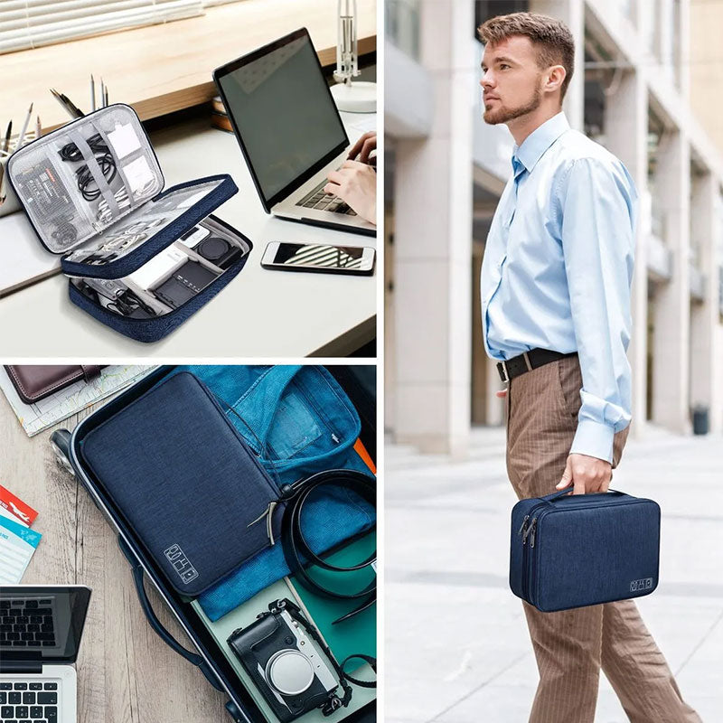 Waterproof Travel Cable Organizer Bag — USB & Charger Storage Pouch