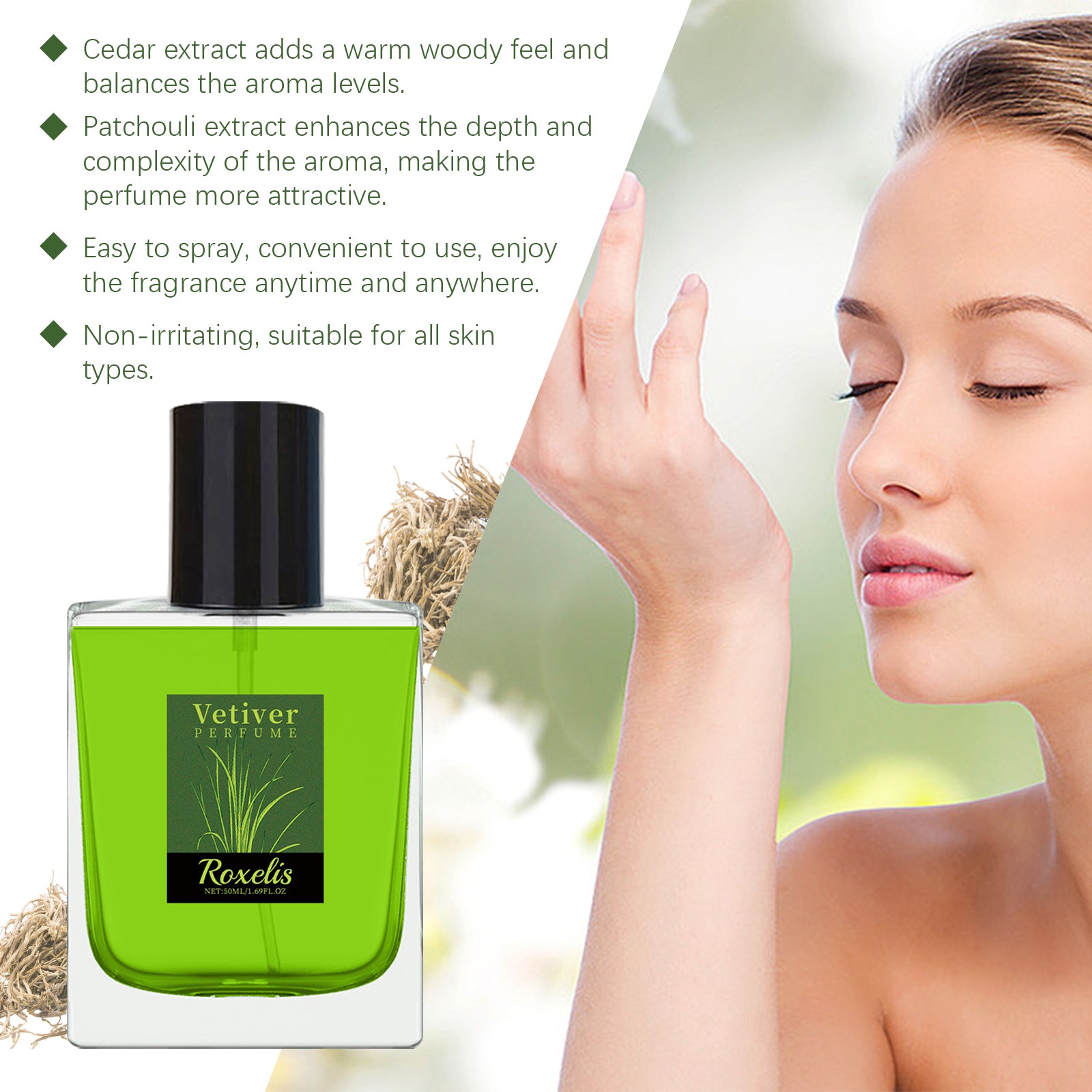Vetiver Fresh Eau de Parfum — Natural Elegant Everyday Fragrance