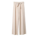 Ice Silk Wide Leg Pants — Elastic Waist Loose Summer Trousers
