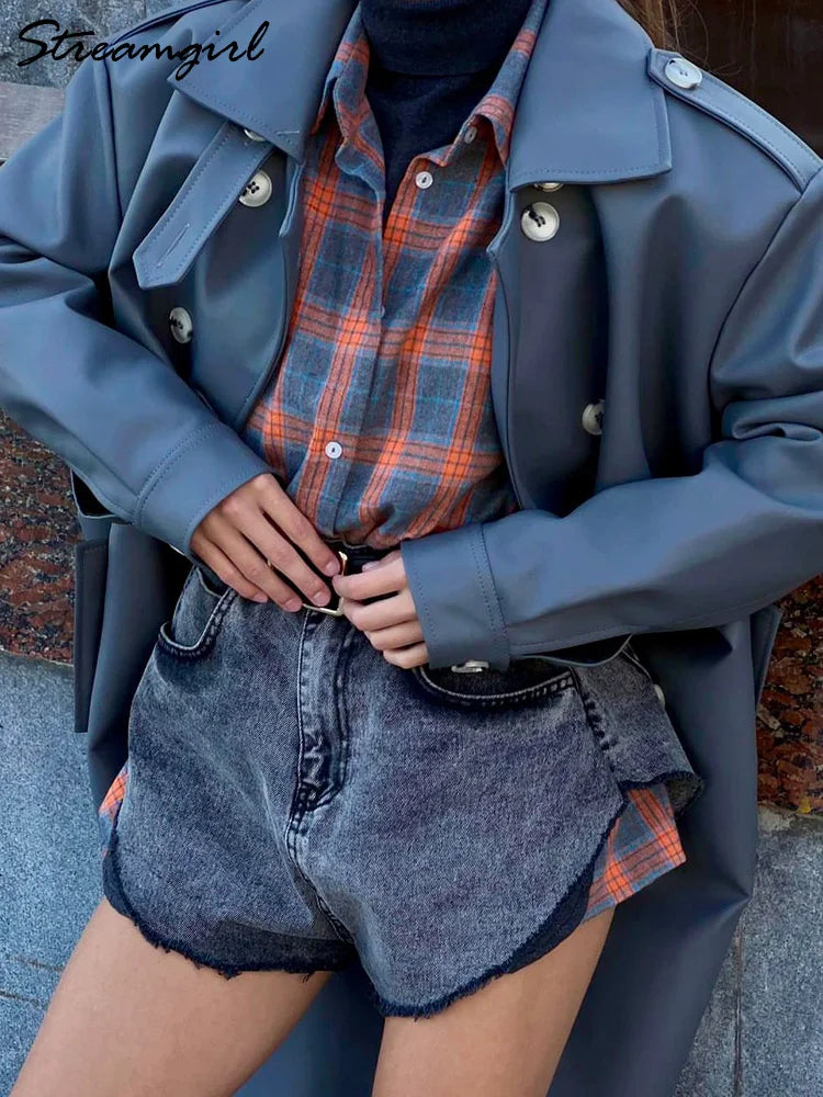Oversized Vintage Plaid Shirt — Women's Loose Long Sleeve Flannel Top