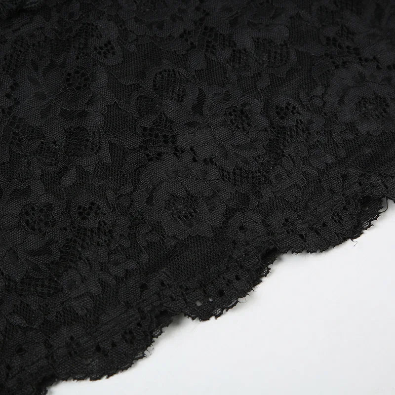 Floral Lace Mesh Mini Dress — Sheer Embroidery Bodycon