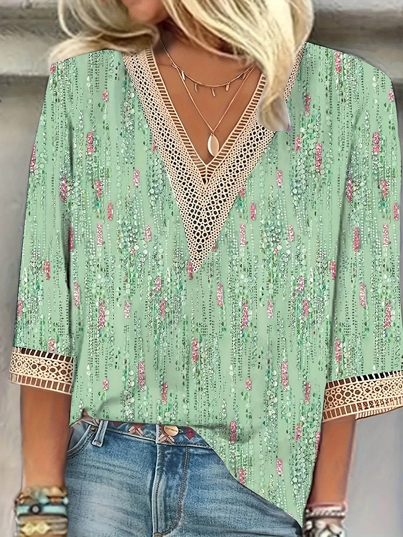 Elegant Long Sleeve Women's Blouse — Loose Casual Holiday Weekend Top
