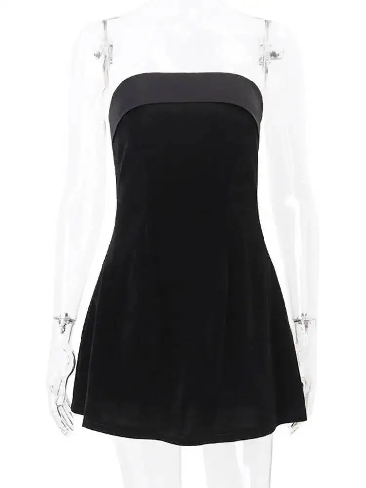Off-Shoulder Backless Bodycon Mini Dress — Zip-Up Club & Party Dress