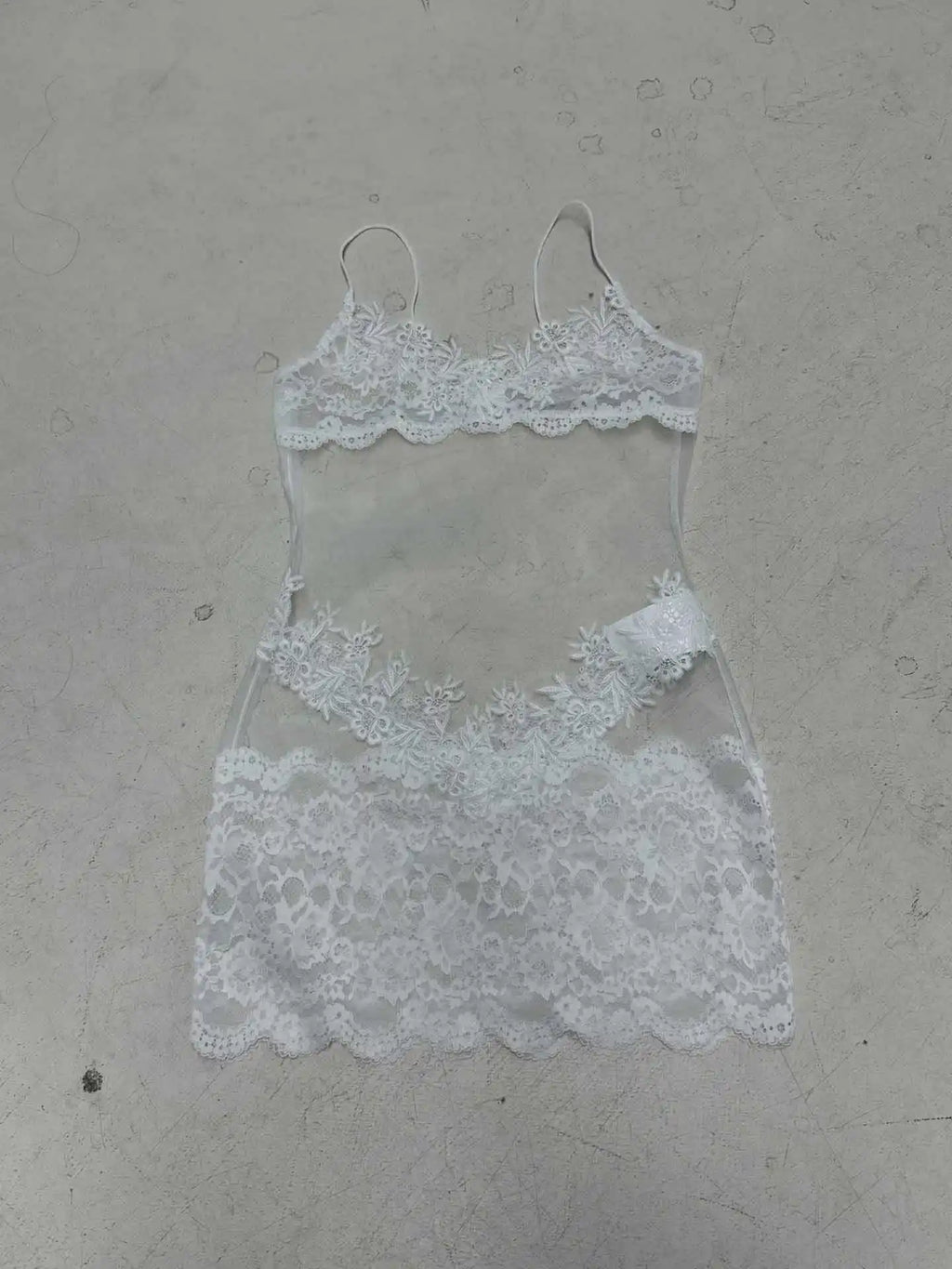 Floral Lace Mesh Mini Dress — Sheer Embroidery Bodycon