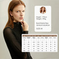 Semi-Turtleneck Slim Mesh Long Sleeve Top — Women's Casual Bottoming Shirt