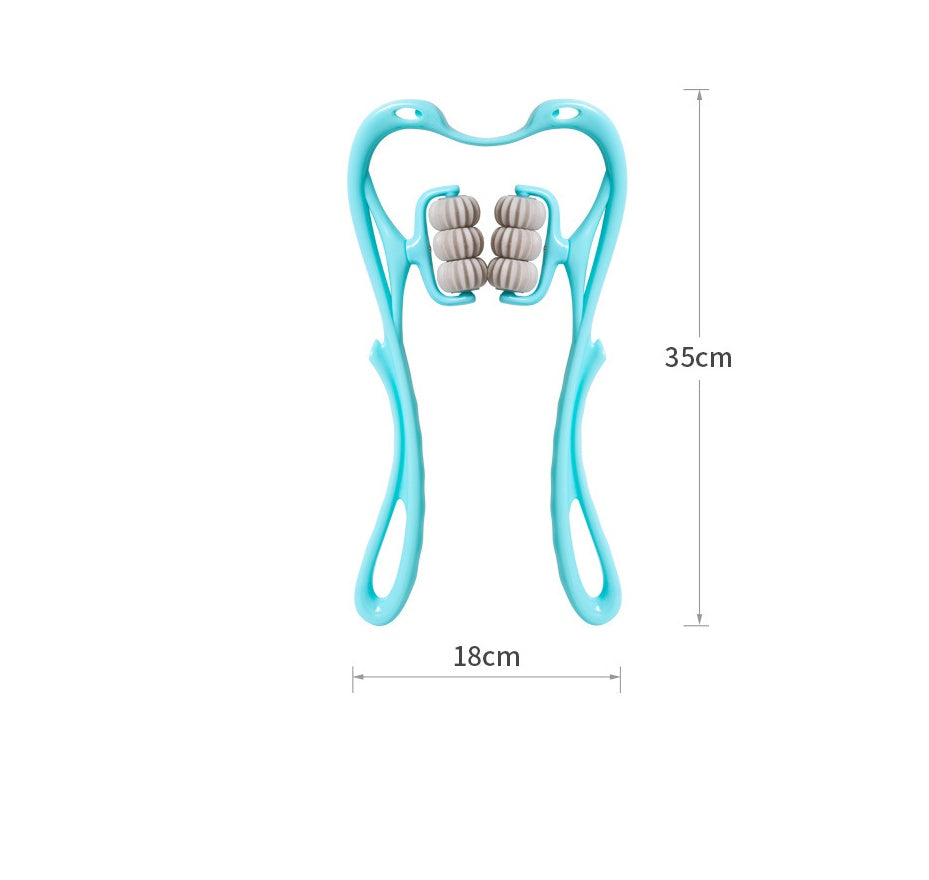 6-Roller Cervical Neck Massager — Manual Massage Roller for Pain Relief