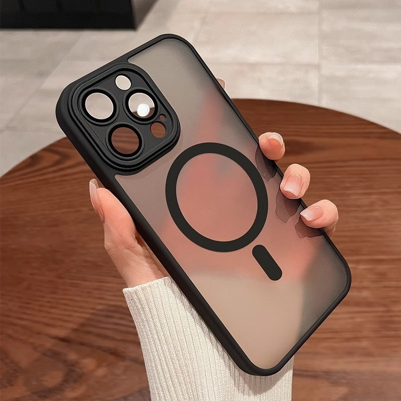 All-in-one drop-resistant phone case built-in lens cover black titanium gray