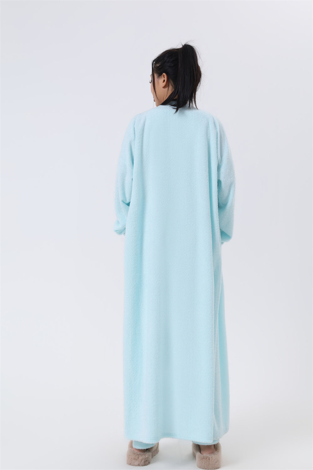Cozy 3-Piece Lounge Set — Fluffy Crop Top, Wide-Leg Pants & Cardigan