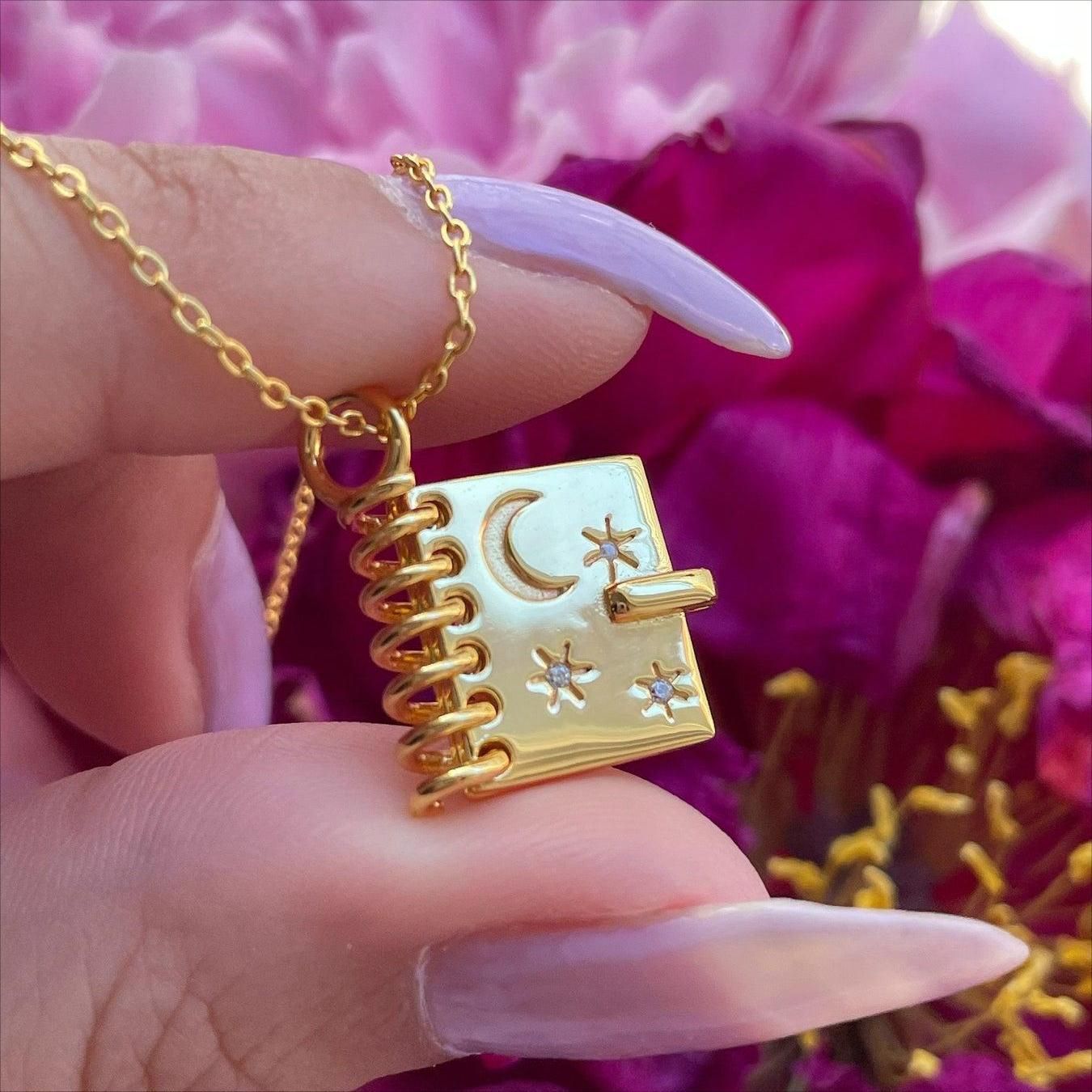 Personalized Star & Moon Pendant Necklace — Gold & Silver